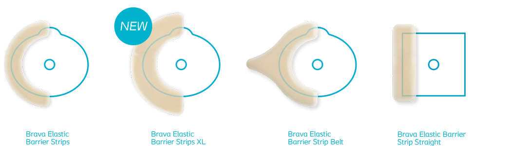 Simple icons representing differences between Brava Barrier Strips