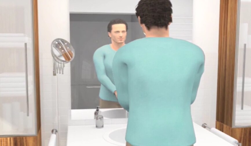 Compact catheter guide for men 